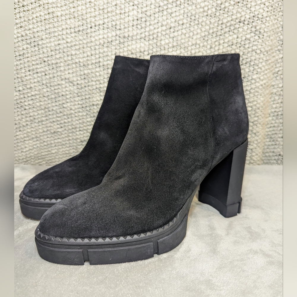 Aquatalia Women Lana Black Platform Suede Heel Boots size 11